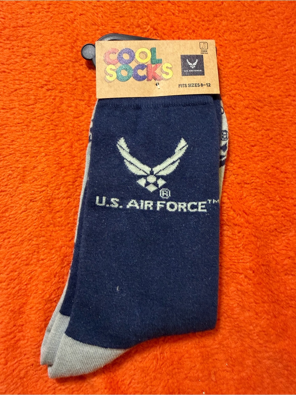 Cool Socks U.S. Air Force Crew Socks Men 8-12 Women 9-13 NWT Licensed USAF